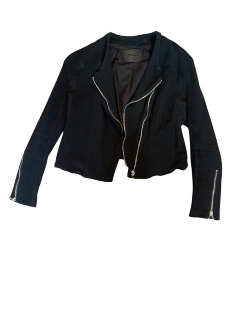 Blank NYC Black Asymmetrical Zip Leather Jacket
